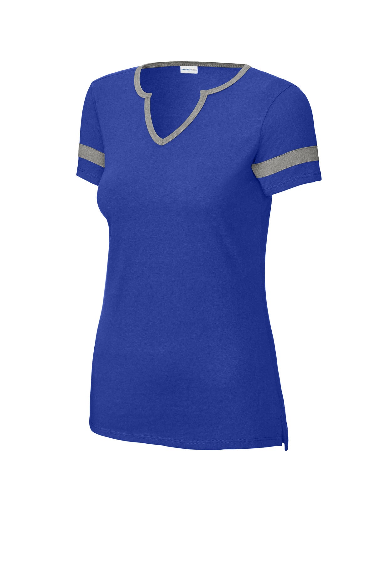 Sport-Tek Women's Halftime Notch Neck Tee - True Royal/ Vintage Heather