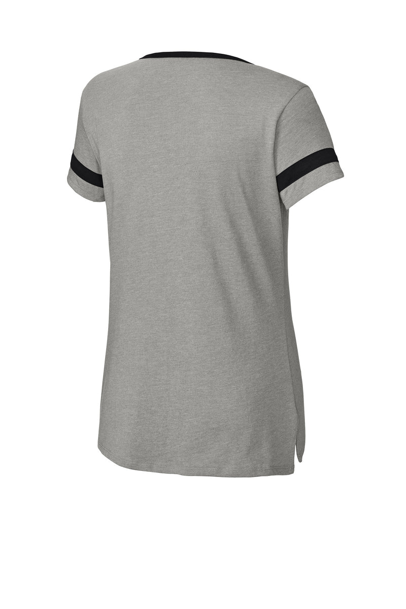 Sport-Tek Women's Halftime Notch Neck Tee - Vintage Heather/ Black