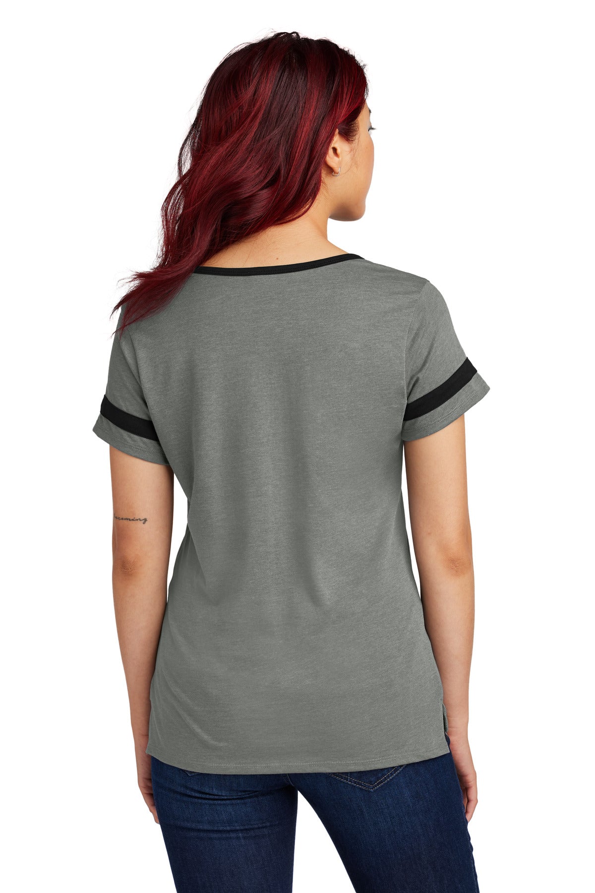 Sport-Tek Women's Halftime Notch Neck Tee - Vintage Heather/ Black