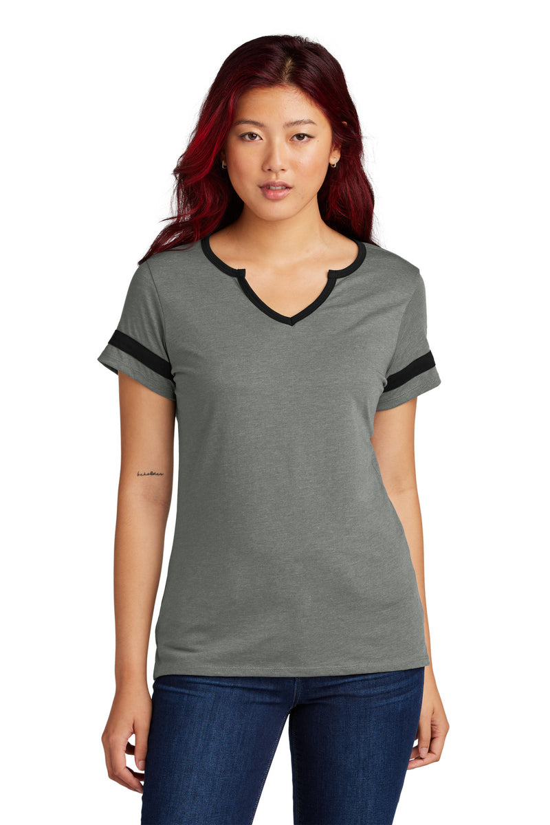 Sport-Tek Women's Halftime Notch Neck Tee - Vintage Heather/ Black