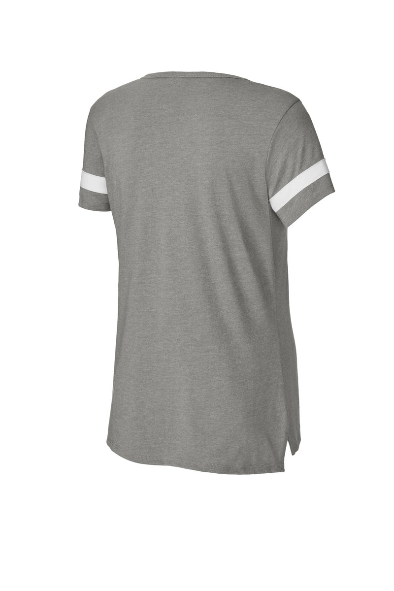 Sport-Tek Women's Halftime Notch Neck Tee - Vintage Heather/ White