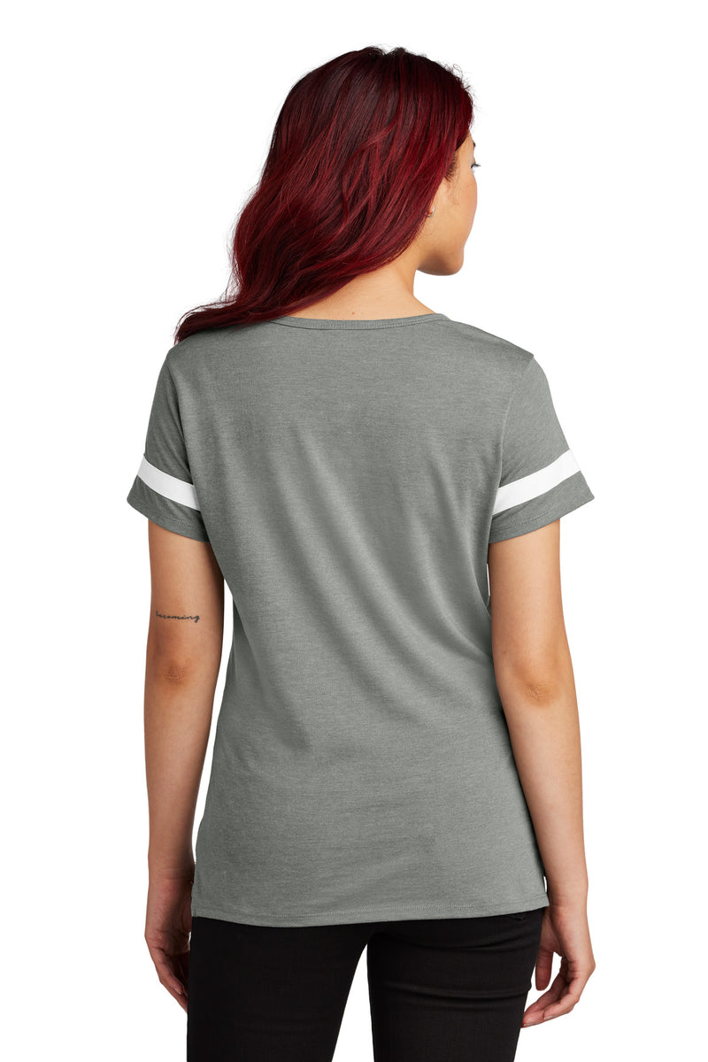 Sport-Tek Women's Halftime Notch Neck Tee - Vintage Heather/ White
