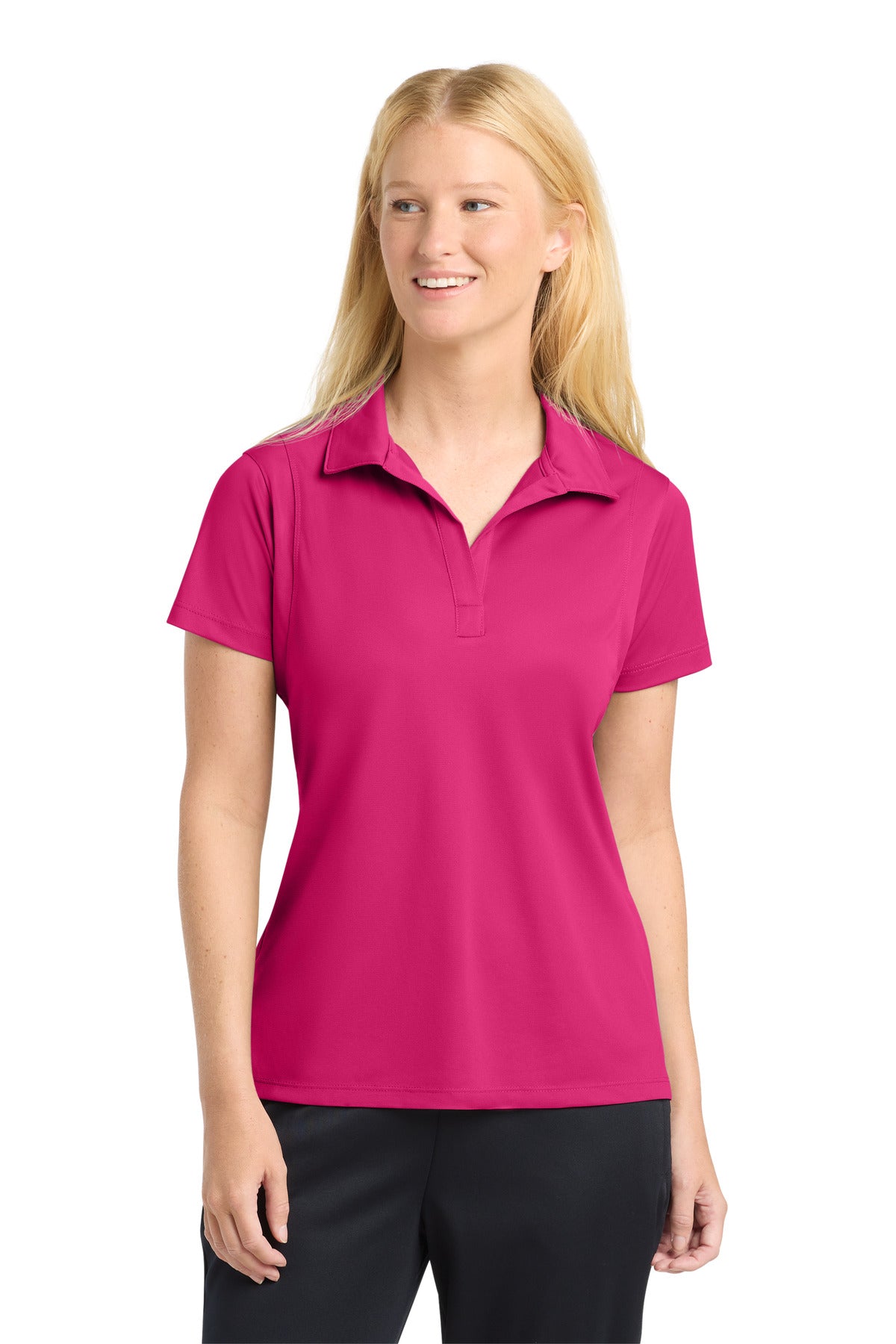 Sport-Tek Women's Micropique Sport-Wick Polo - Pink Raspberry