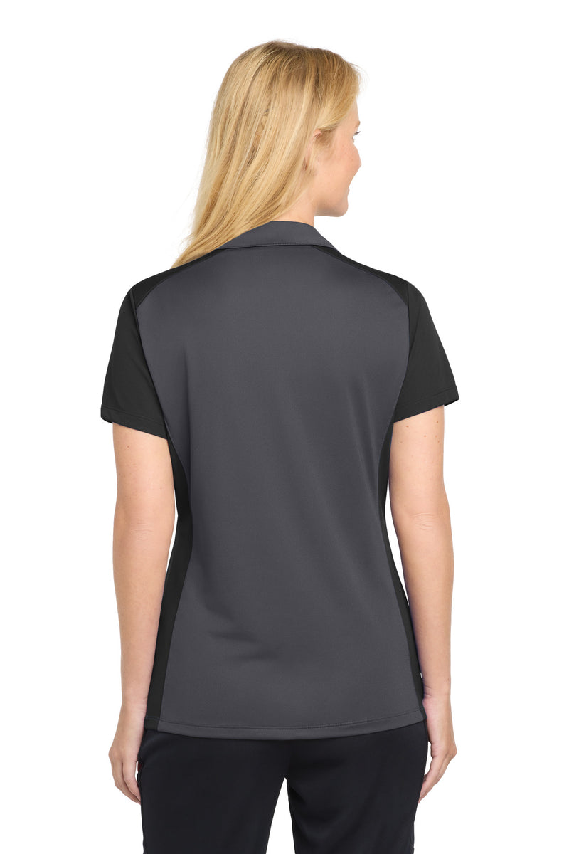 Sport-Tek Women's Colorblock Micropique Sport-Wick Polo - Iron Grey/ Black
