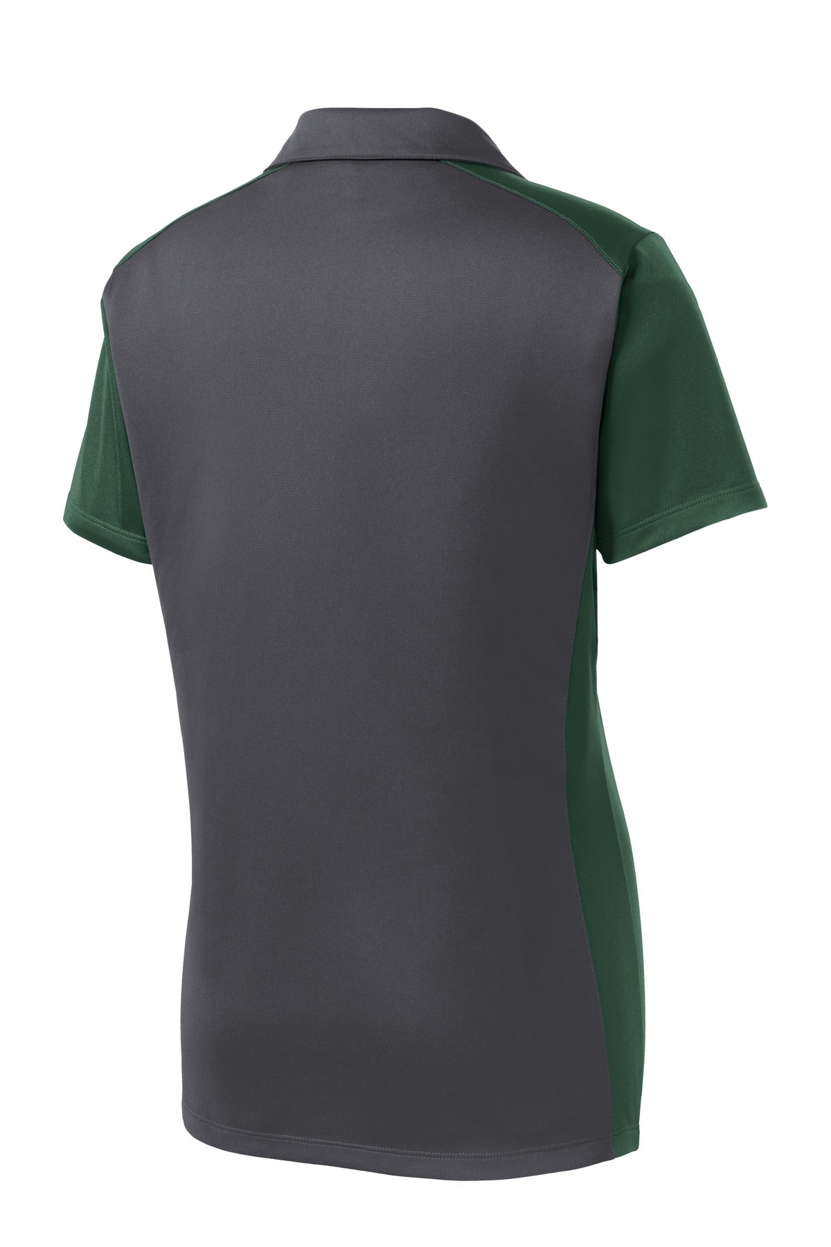 Sport-Tek Women's Colorblock Micropique Sport-Wick Polo - Iron Grey/ Forest Green