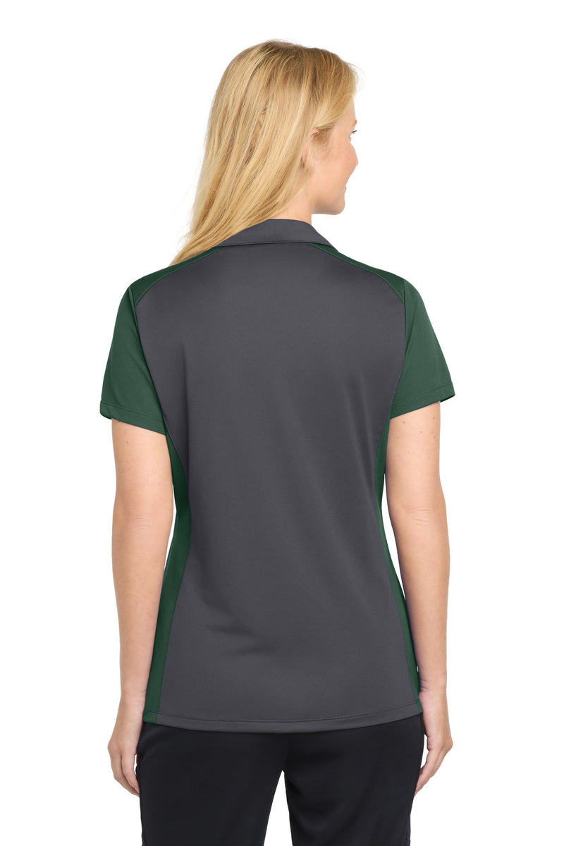 Sport-Tek Women's Colorblock Micropique Sport-Wick Polo - Iron Grey/ Forest Green
