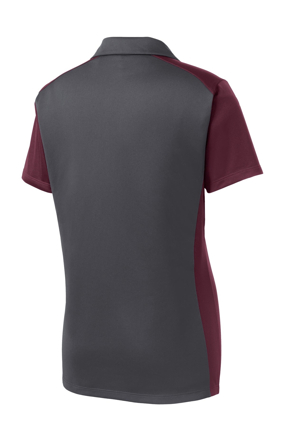 Sport-Tek Women's Colorblock Micropique Sport-Wick Polo - Iron Grey/ Maroon