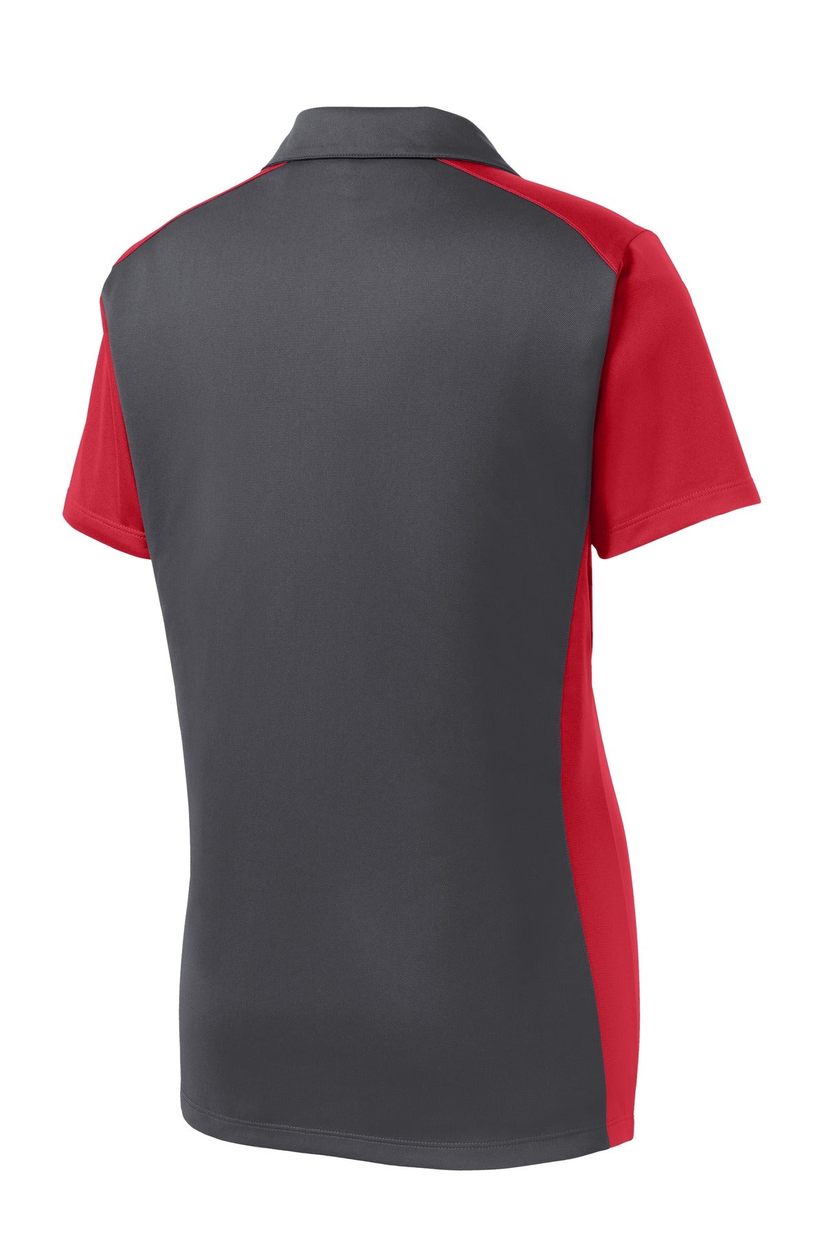 Sport-Tek Women's Colorblock Micropique Sport-Wick Polo - Iron Grey/ True Red
