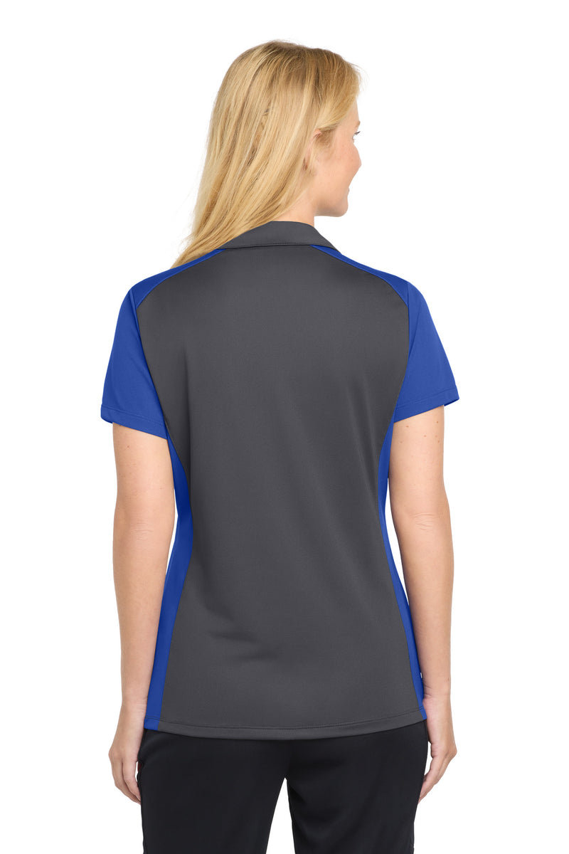 Sport-Tek Women's Colorblock Micropique Sport-Wick Polo - Iron Grey/ True Royal
