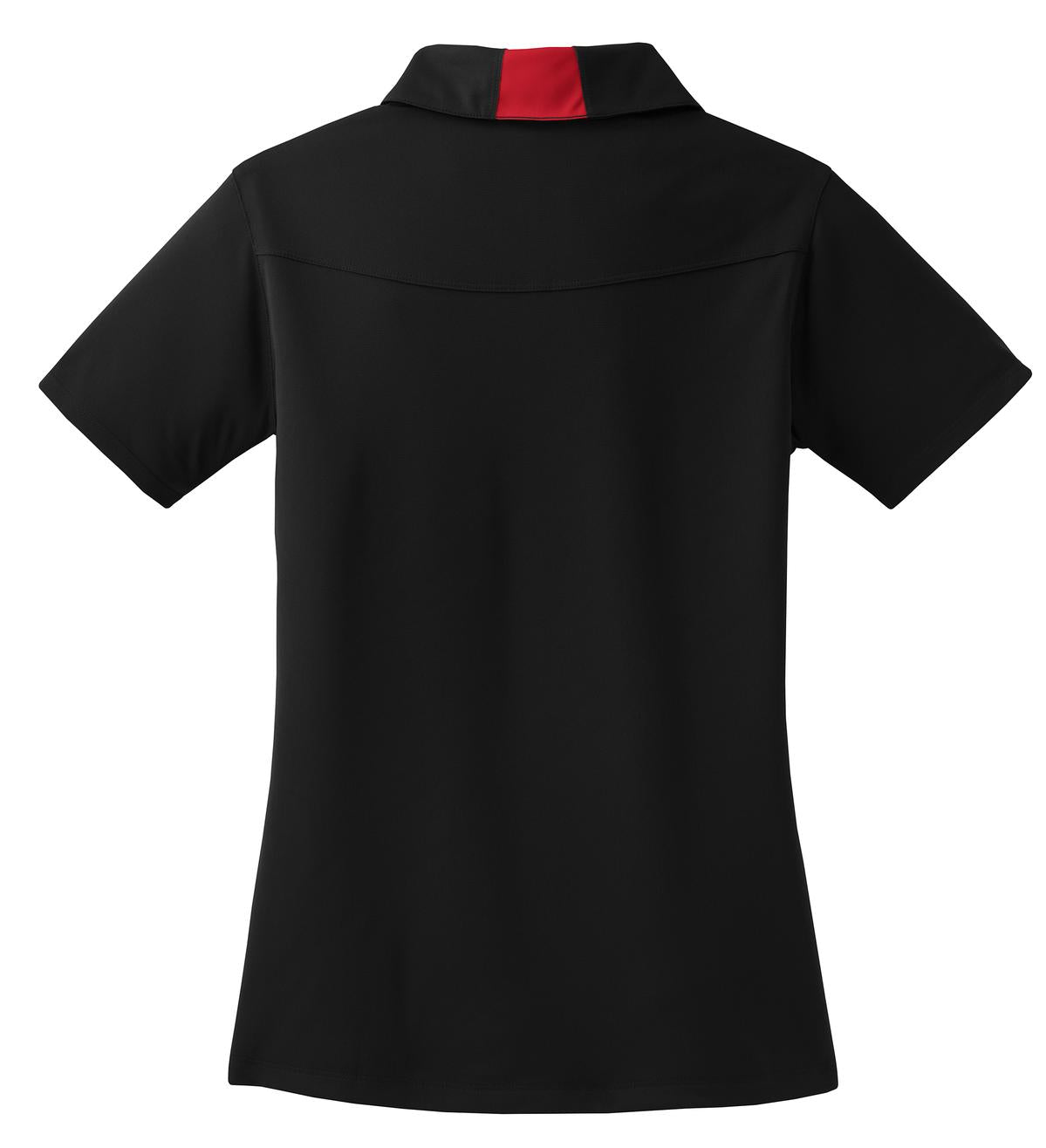 Sport-Tek Women's Side Blocked Micropique Sport-Wick Polo - Black/ True Red
