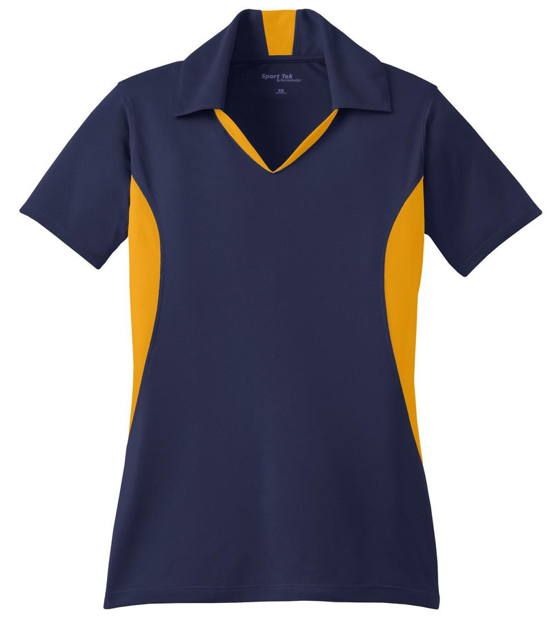 Sport-Tek Women's Side Blocked Micropique Sport-Wick Polo - True Navy/ Gold