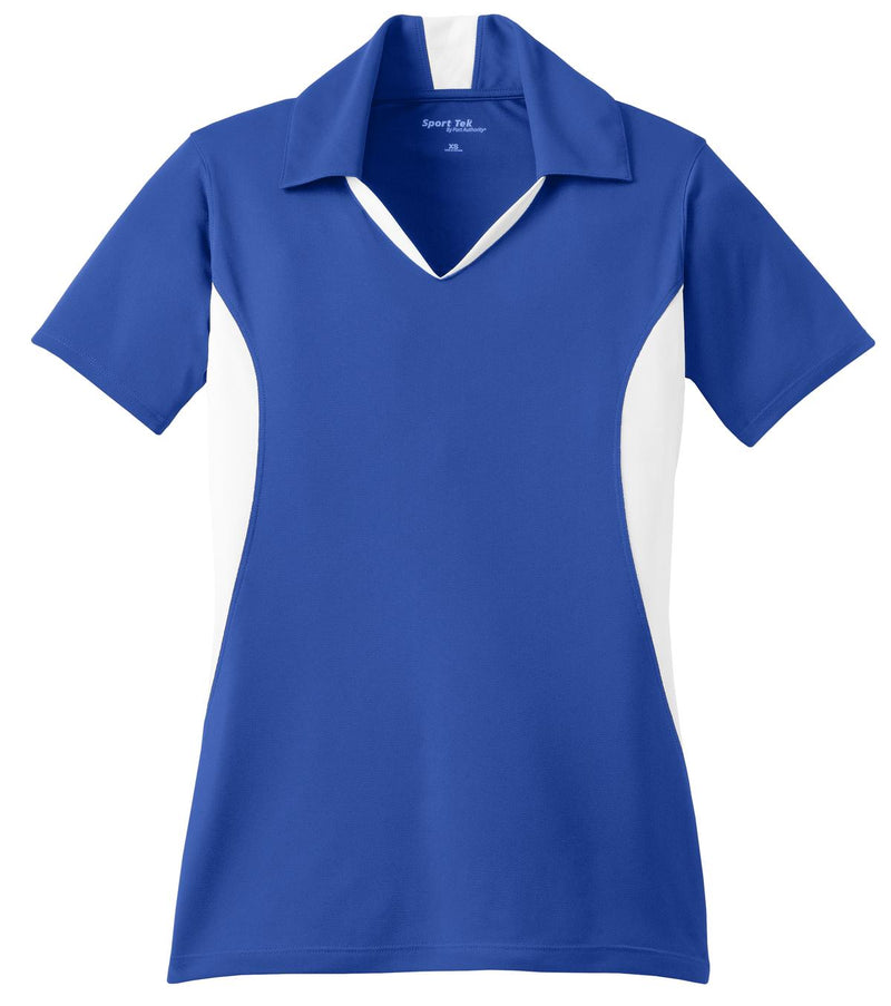Sport-Tek Women's Side Blocked Micropique Sport-Wick Polo - True Royal/ White