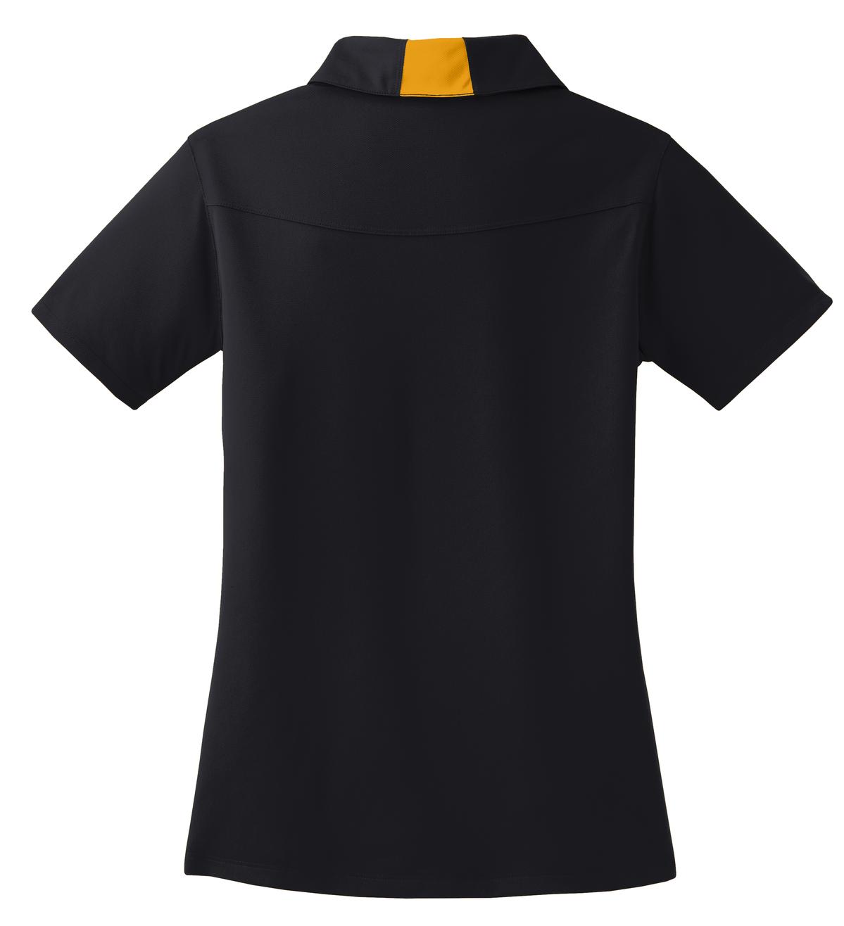 Sport-Tek Women's Side Blocked Micropique Sport-Wick Polo - Black/ Gold