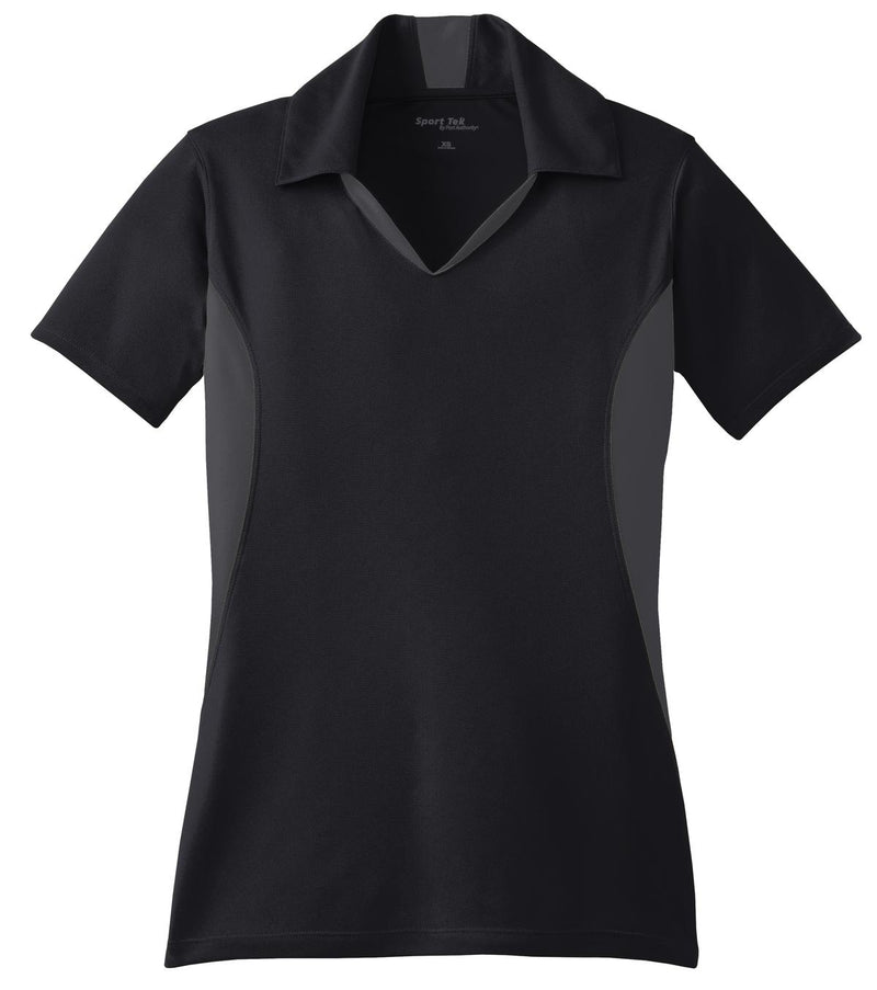 Sport-Tek Women's Side Blocked Micropique Sport-Wick Polo - Black/ Iron Grey