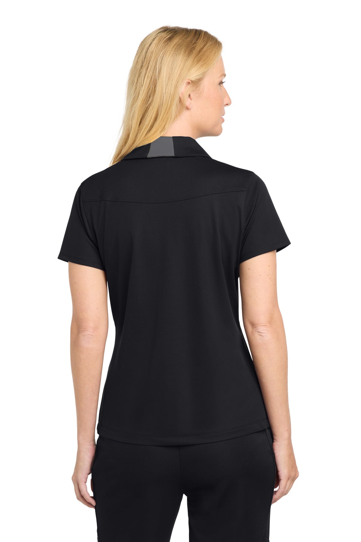 Sport-Tek Women's Side Blocked Micropique Sport-Wick Polo - Black/ Iron Grey