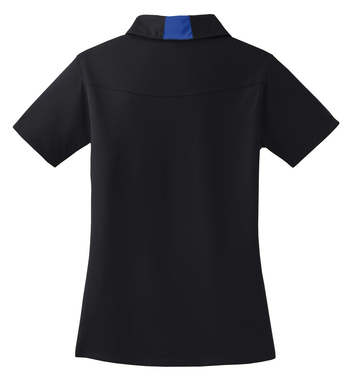 Sport-Tek Women's Side Blocked Micropique Sport-Wick Polo - Black/ True Royal