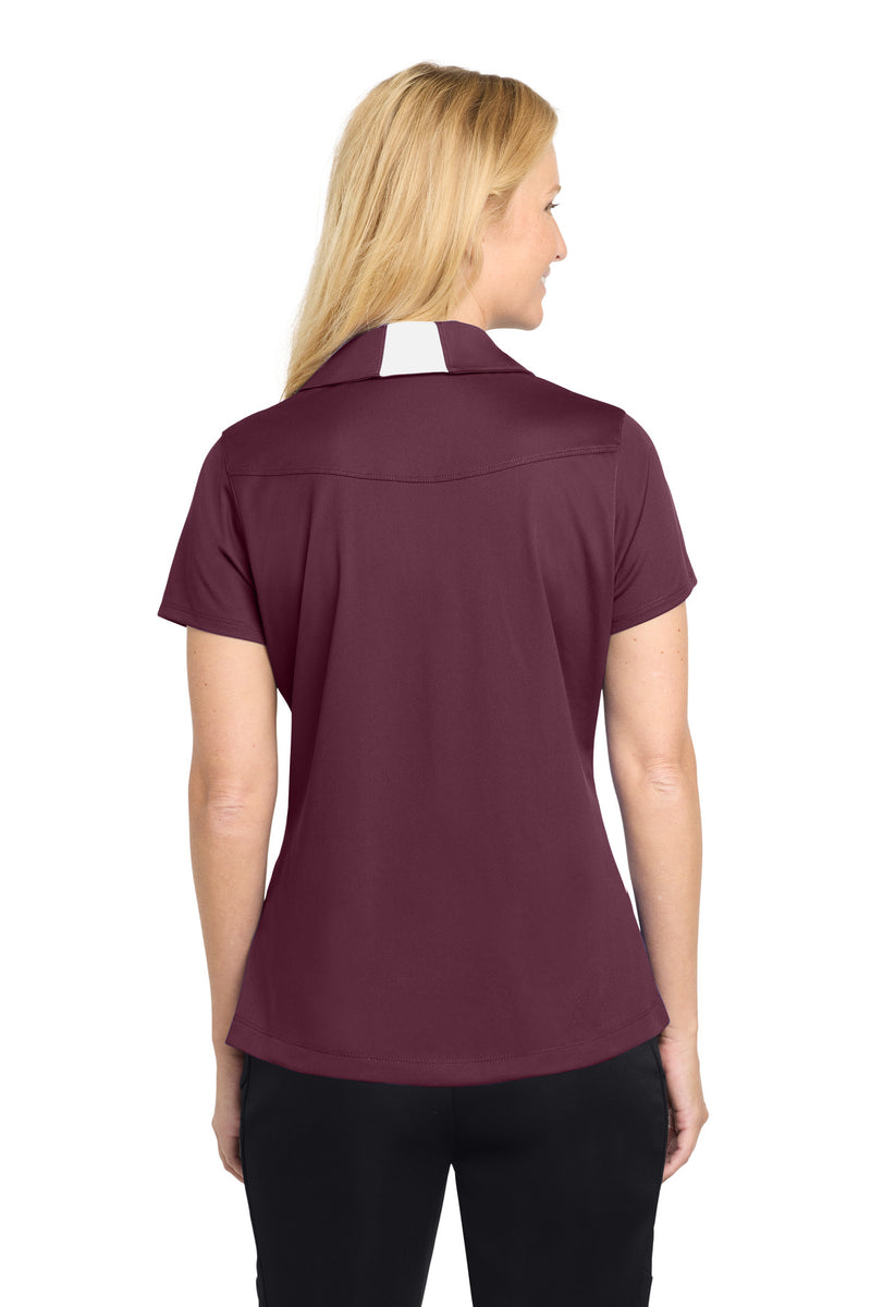 Sport-Tek Women's Side Blocked Micropique Sport-Wick Polo - Maroon/ White