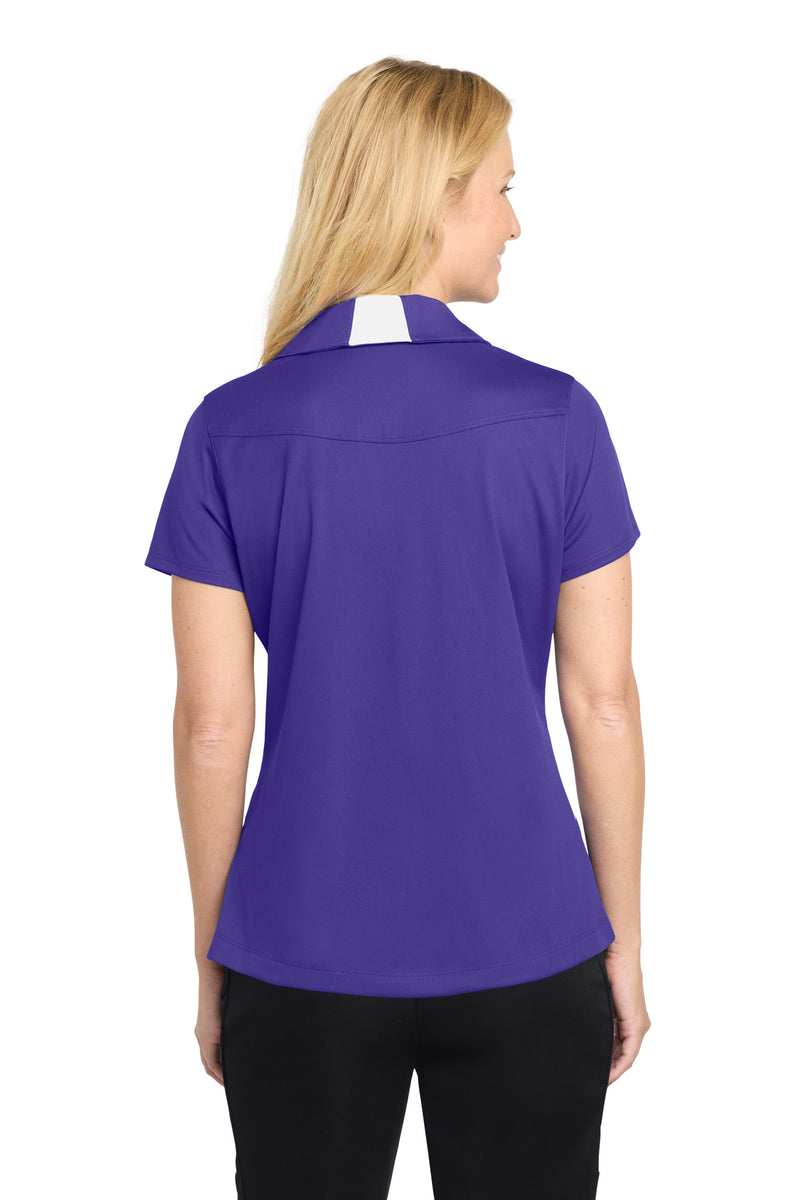 Sport-Tek Women's Side Blocked Micropique Sport-Wick Polo - Purple/ White