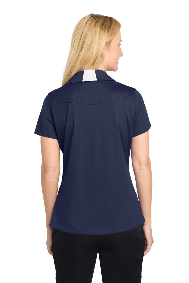 Sport-Tek Women's Side Blocked Micropique Sport-Wick Polo - True Navy/ White