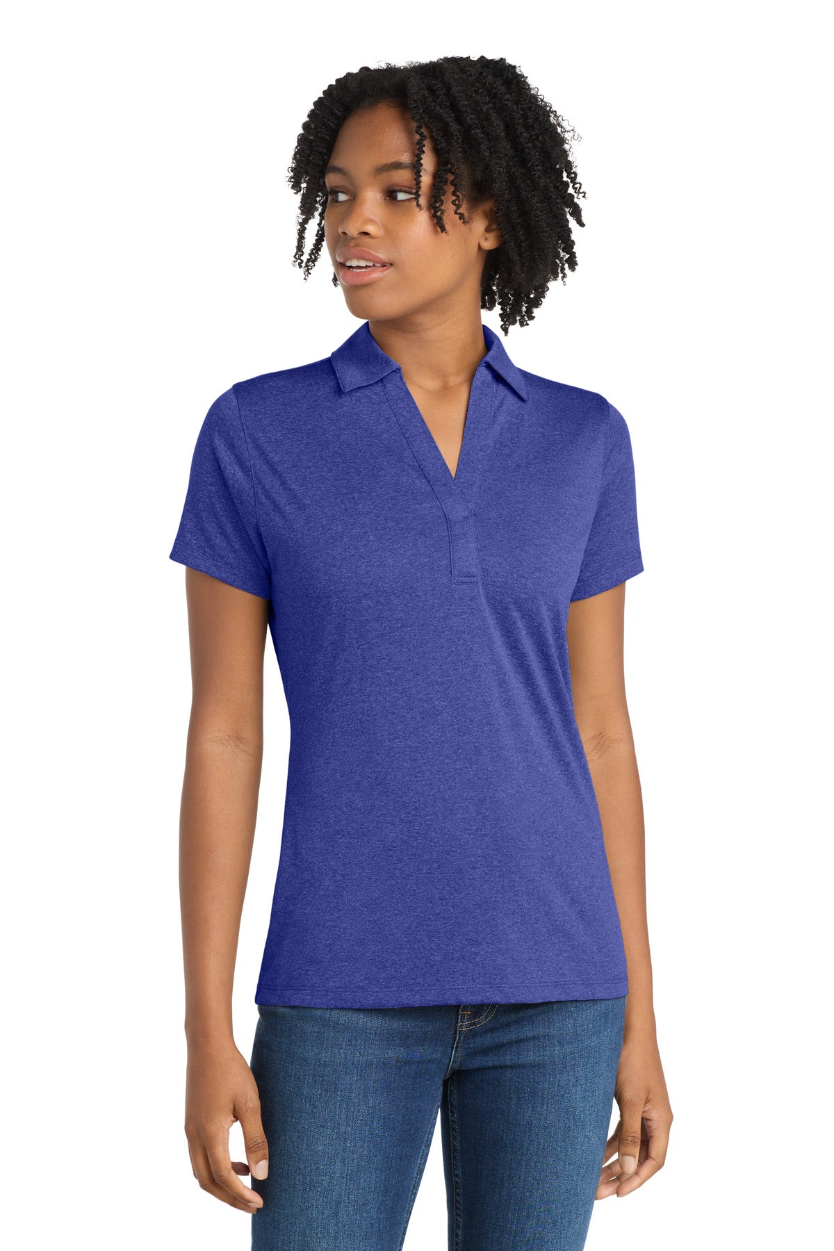 Sport-Tek Women's Heather Contender Polo - Cobalt Heather