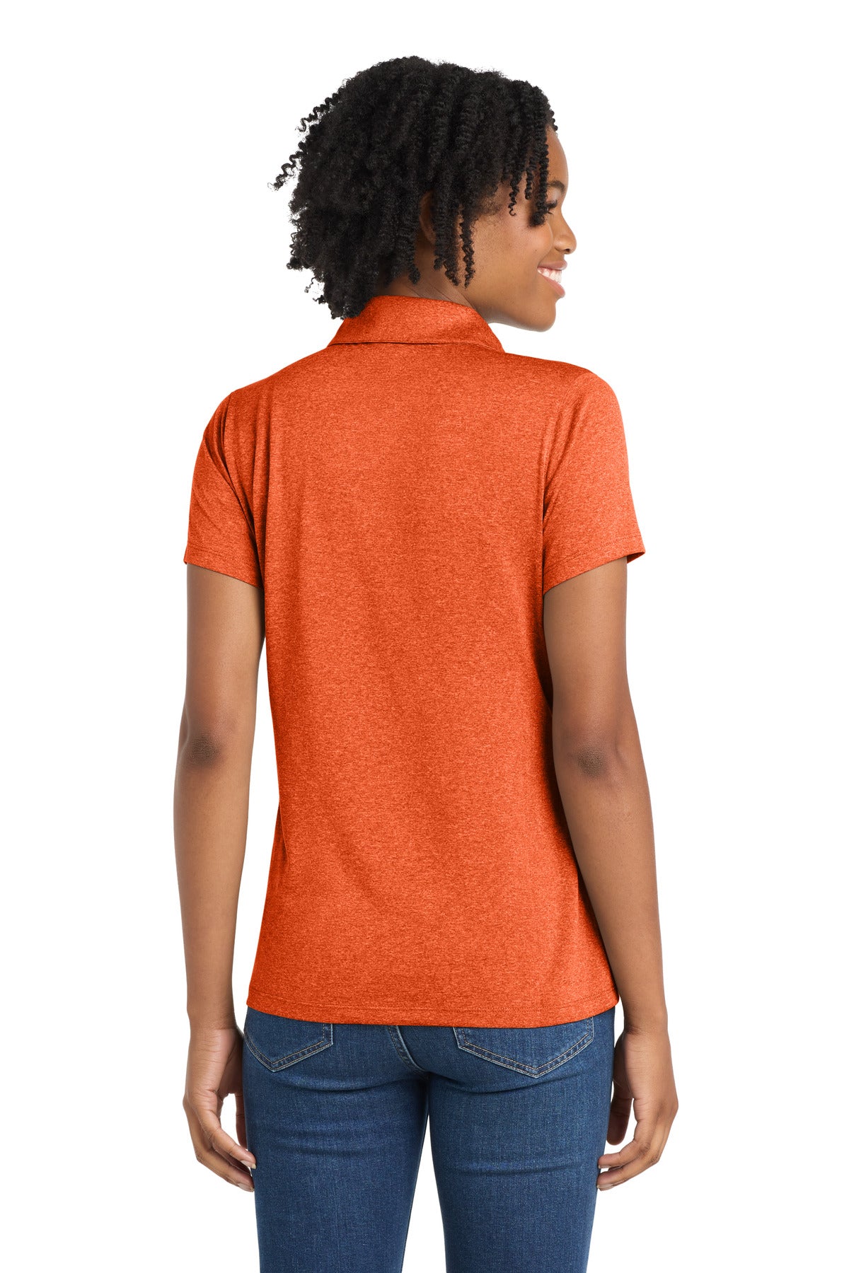 Sport-Tek Women's Heather Contender Polo - Deep Orange Heather