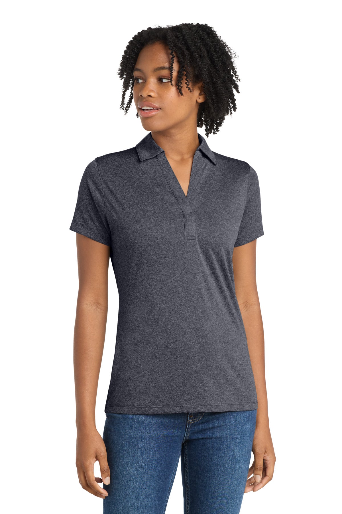 Sport-Tek Women's Heather Contender Polo - Graphite Heather