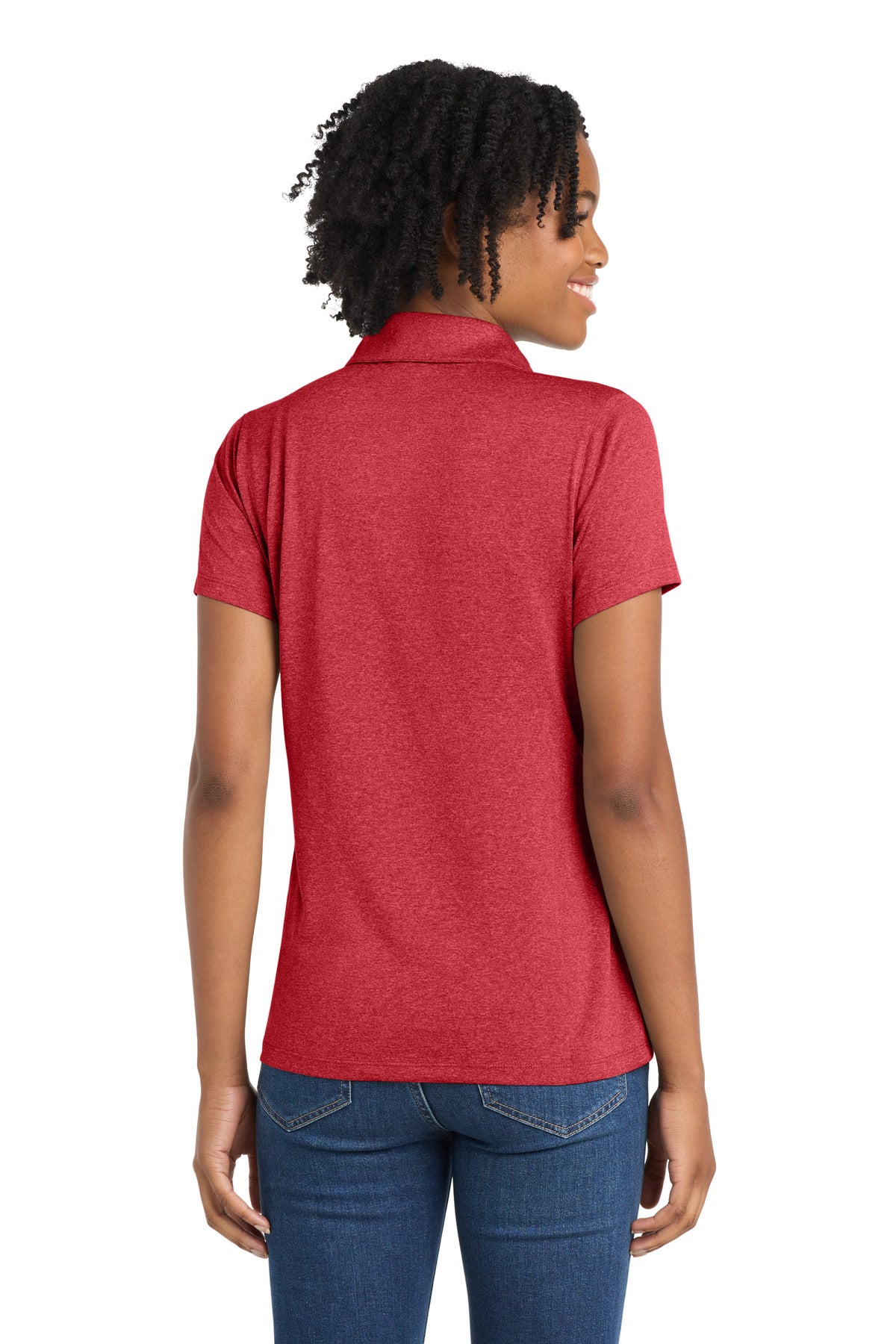 Sport-Tek Women's Heather Contender Polo - Scarlet Heather