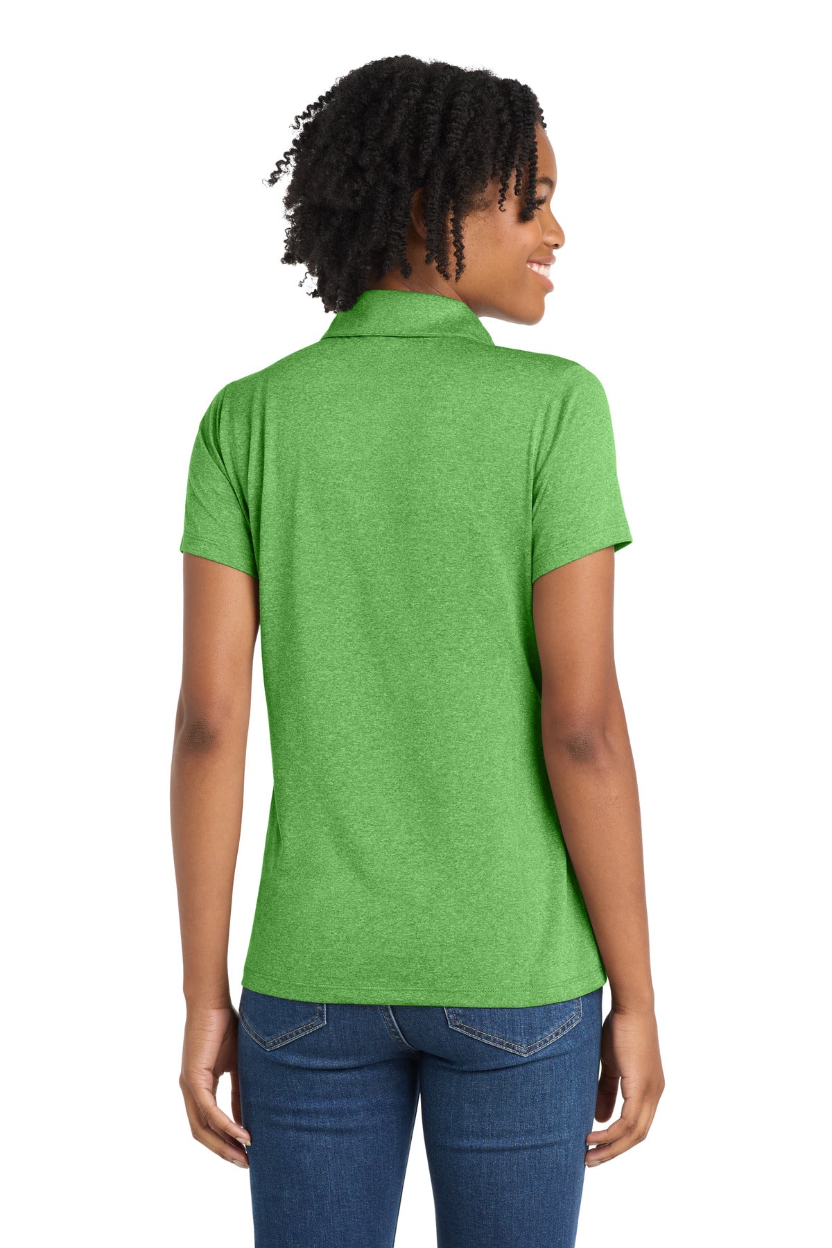 Sport-Tek Women's Heather Contender Polo - Turf Green Heather