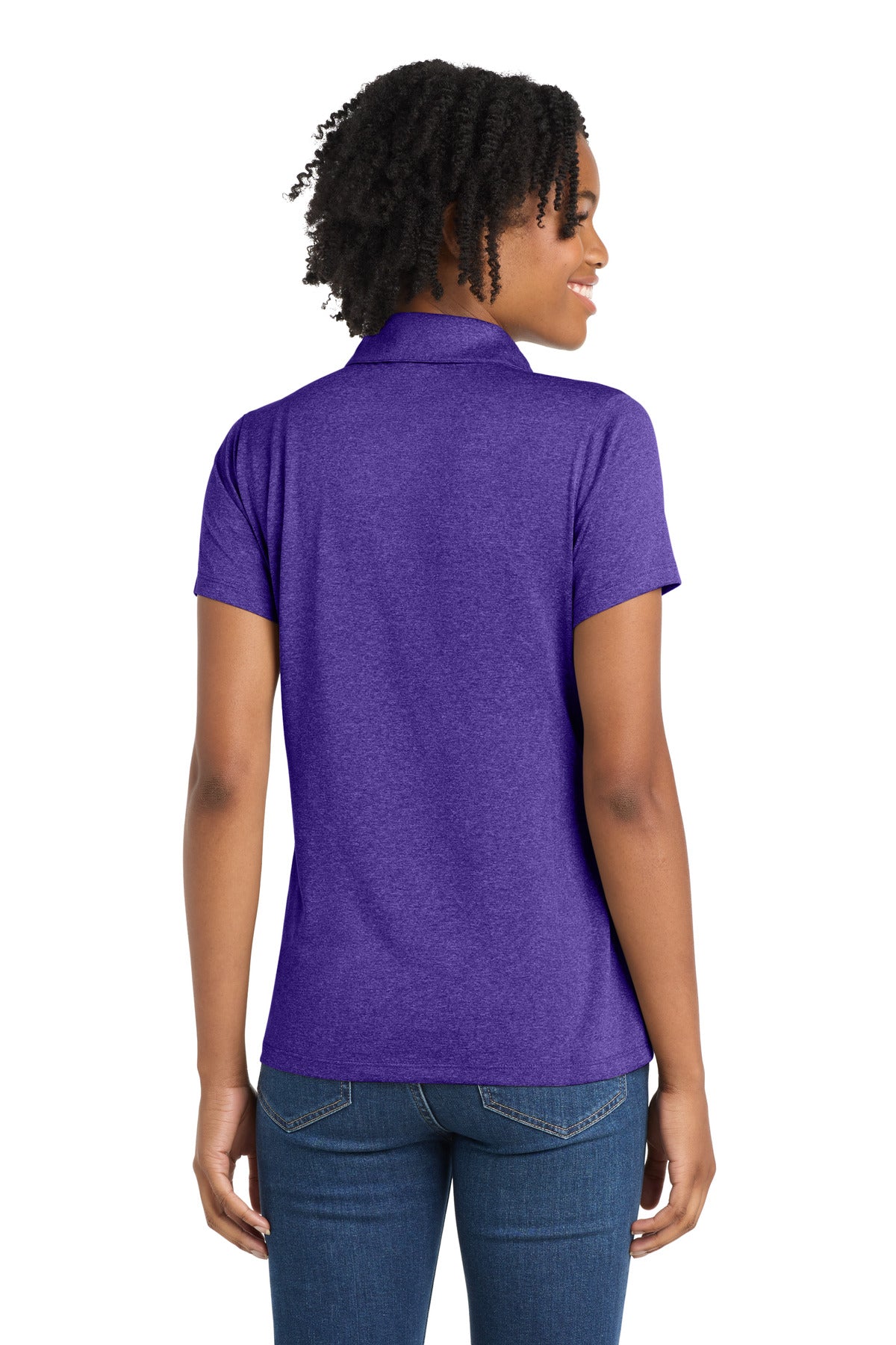 Sport-Tek Women's Heather Contender Polo - Varsity Purple Heather