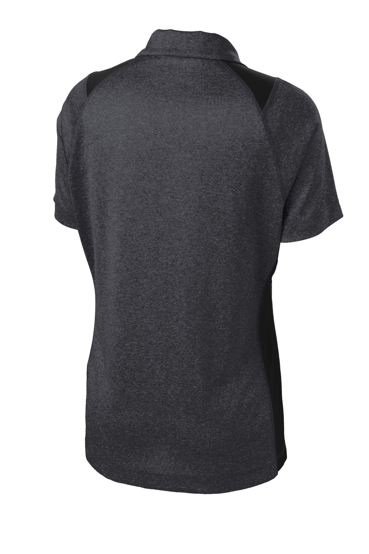 Sport-Tek Women's Heather Colorblock Contender Polo - Graphite Heather/ Black