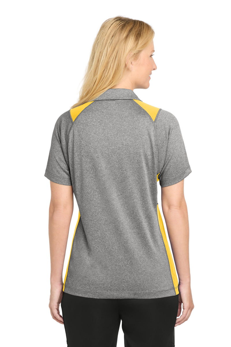 Sport-Tek Women's Heather Colorblock Contender Polo - Vintage Heather/ Gold