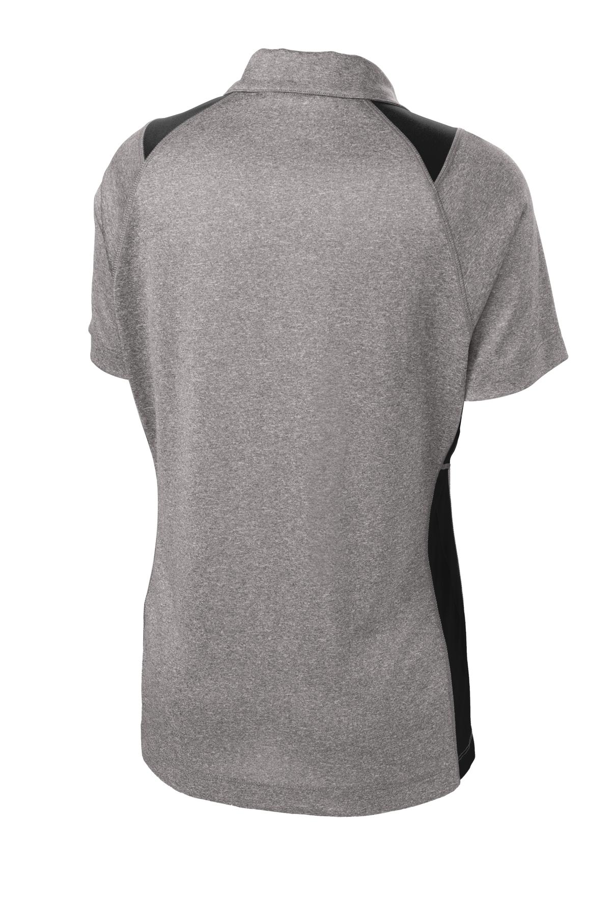 Sport-Tek Women's Heather Colorblock Contender Polo - Vintage Heather/ Black
