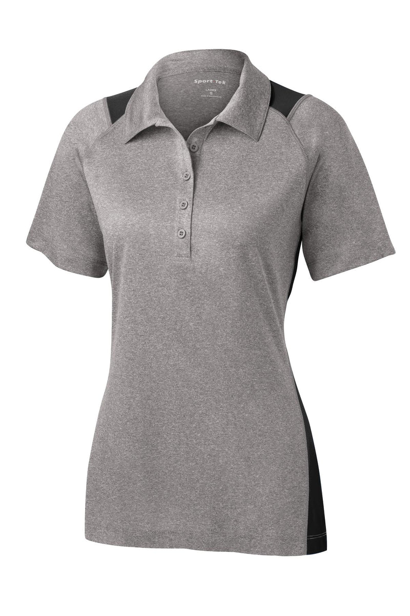 Sport-Tek Women's Heather Colorblock Contender Polo - Vintage Heather/ Black