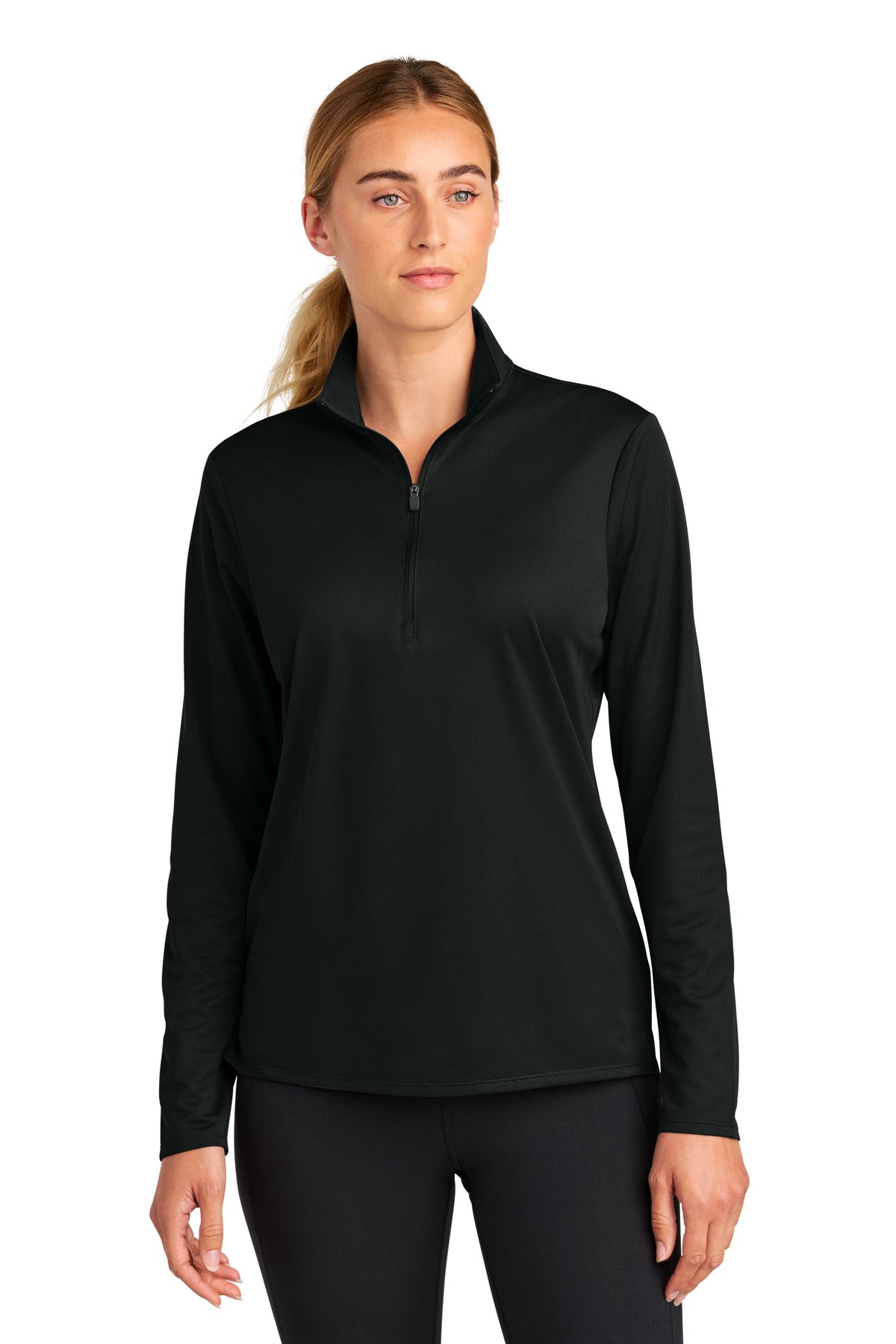 Sport-Tek Women's Micropique Sport-Wick 1/4-Zip - Black