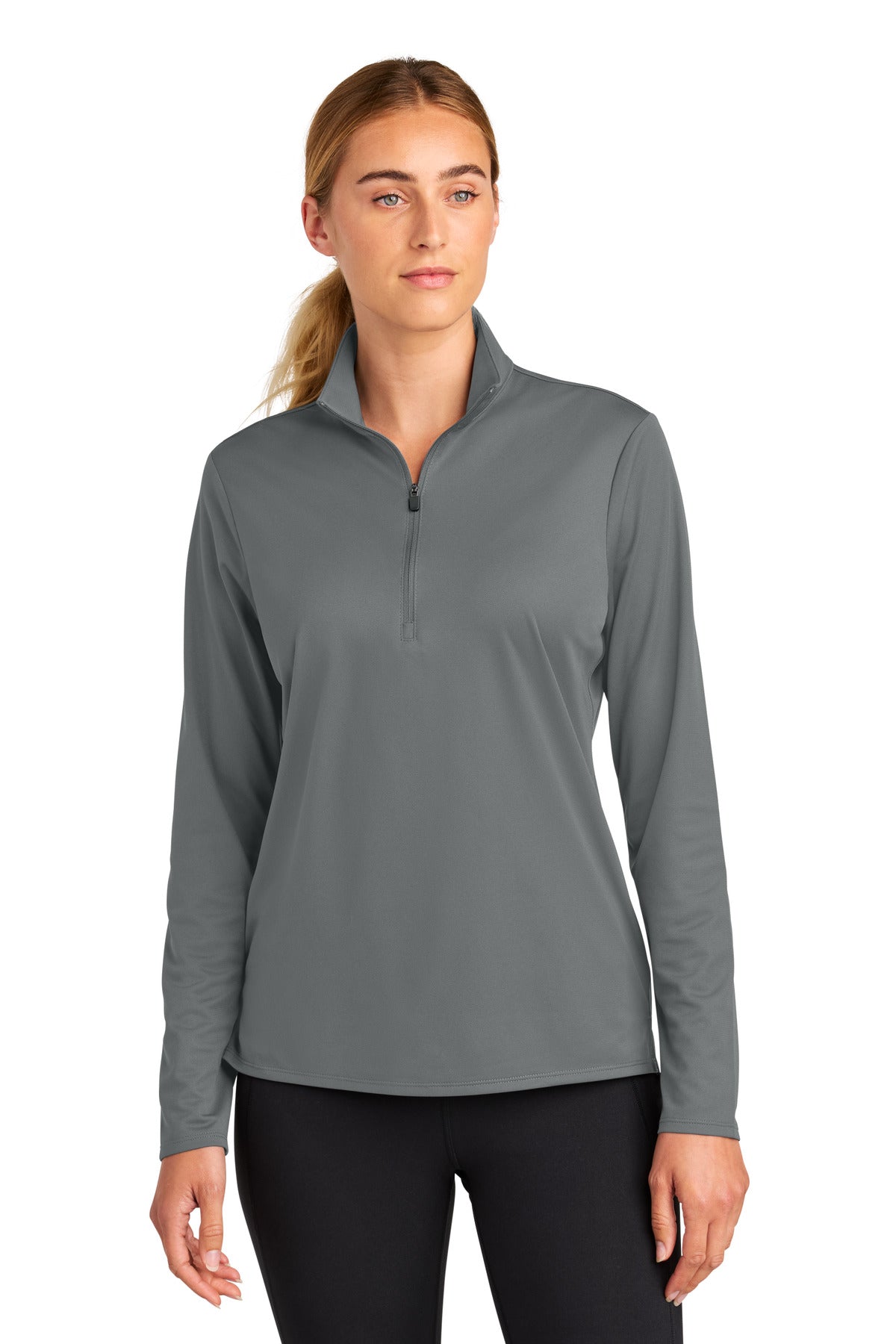 Sport-Tek Women's Micropique Sport-Wick 1/4-Zip - Grey Concrete