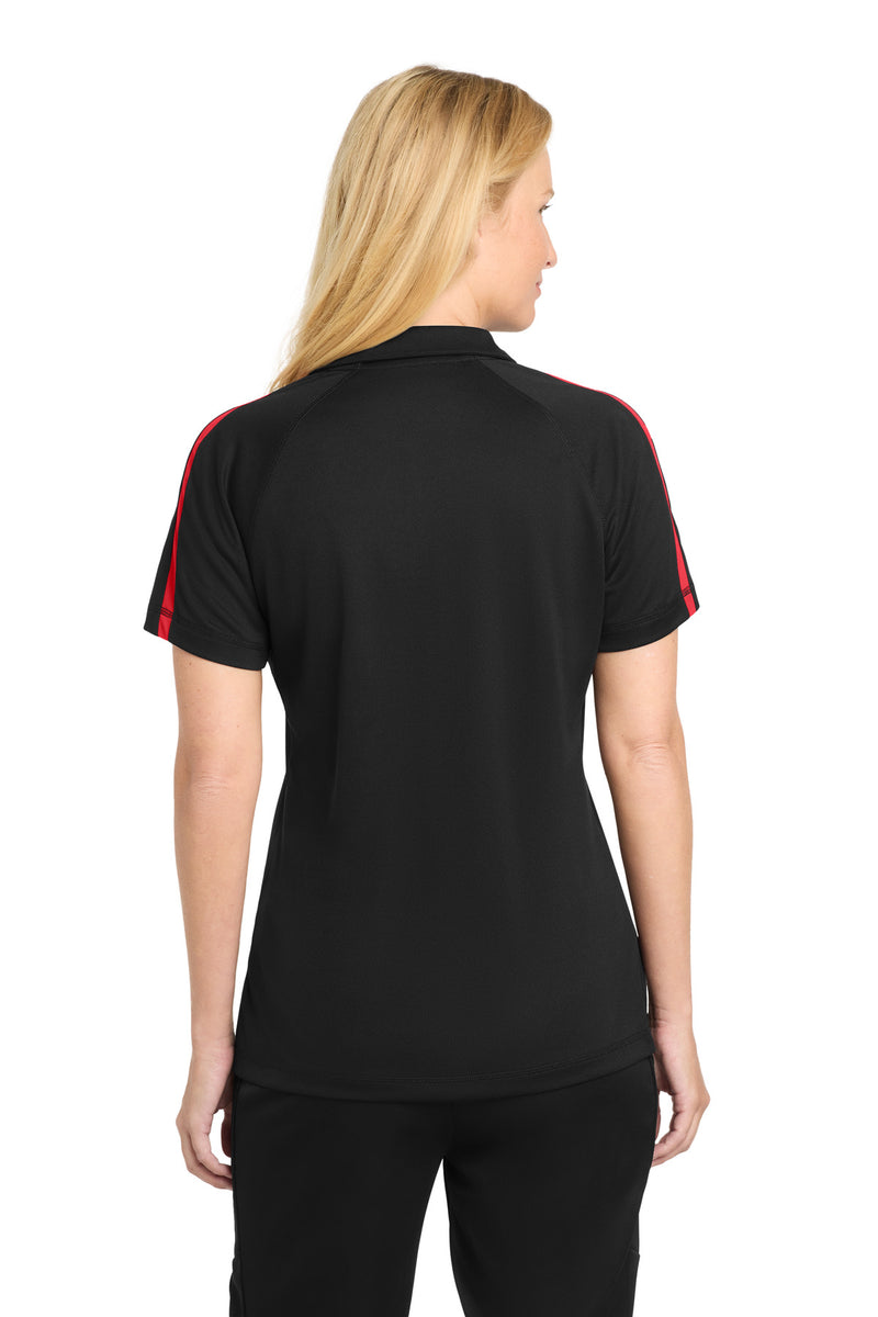 Sport-Tek Women's PosiCharge Micro-Mesh Colorblock Polo - Black/ Red