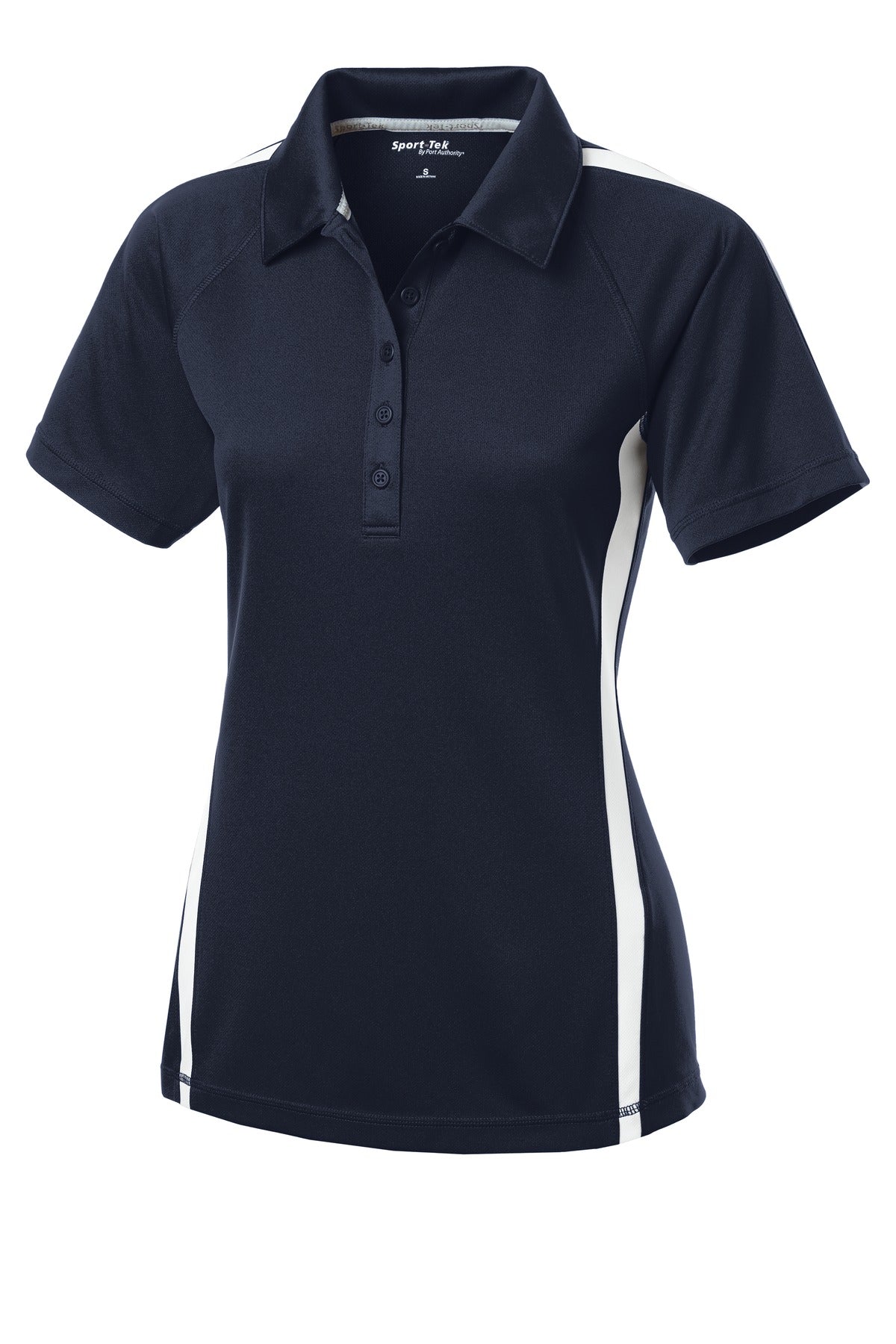 Sport-Tek Women's PosiCharge Micro-Mesh Colorblock Polo - True Navy/ White