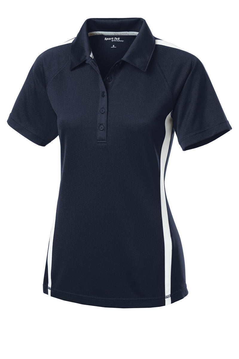 Sport-Tek Women's PosiCharge Micro-Mesh Colorblock Polo - True Navy/ White