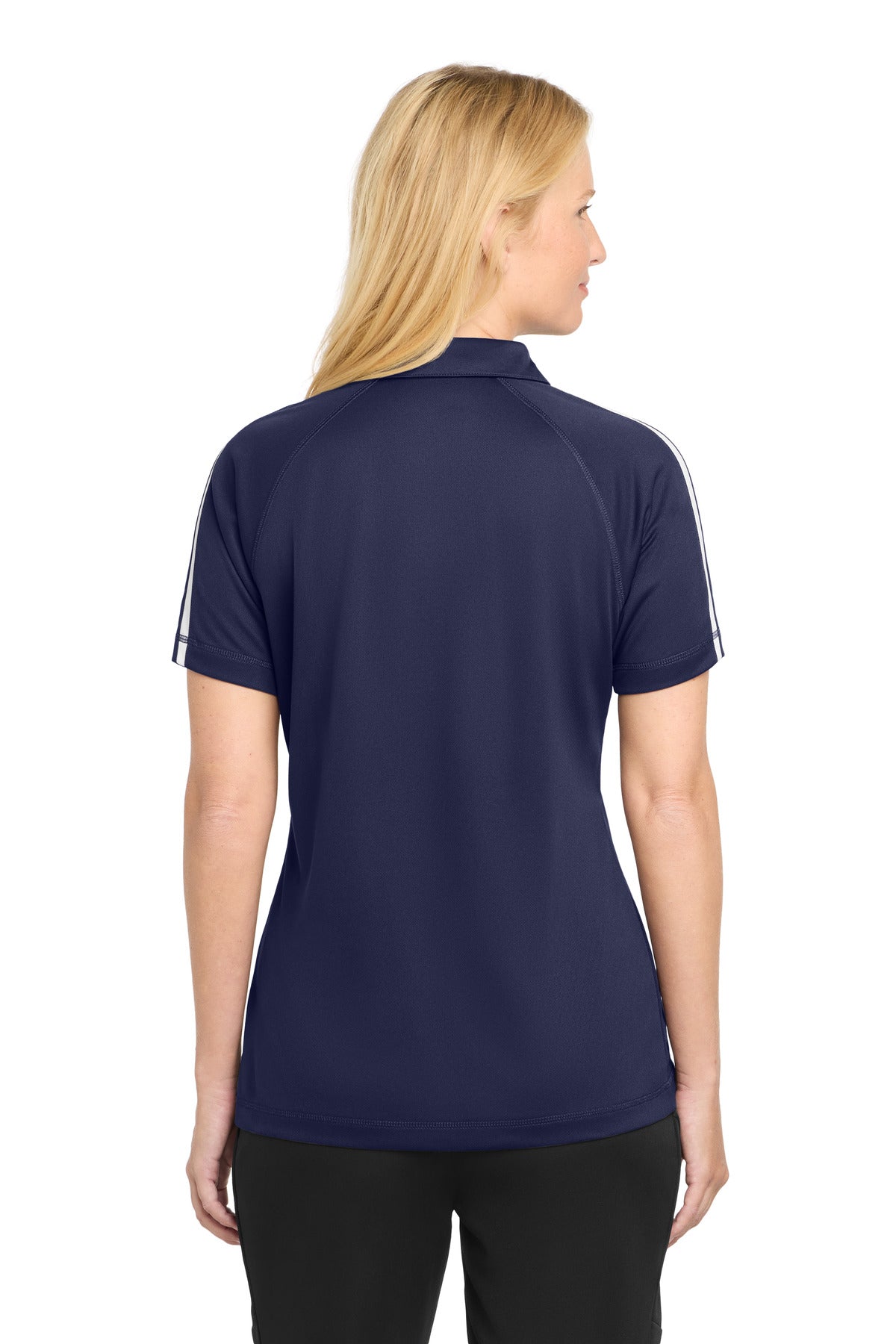 Sport-Tek Women's PosiCharge Micro-Mesh Colorblock Polo - True Navy/ White