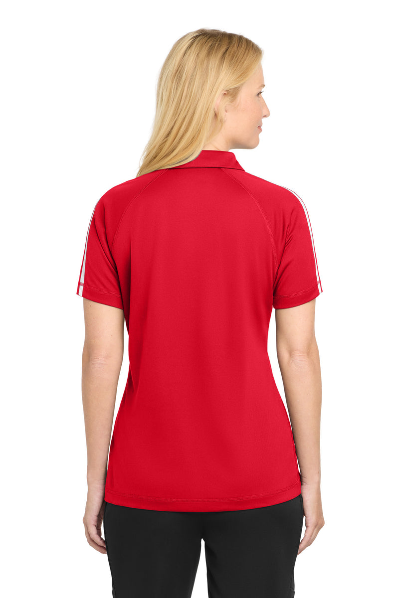 Sport-Tek Women's PosiCharge Micro-Mesh Colorblock Polo - True Red/ White