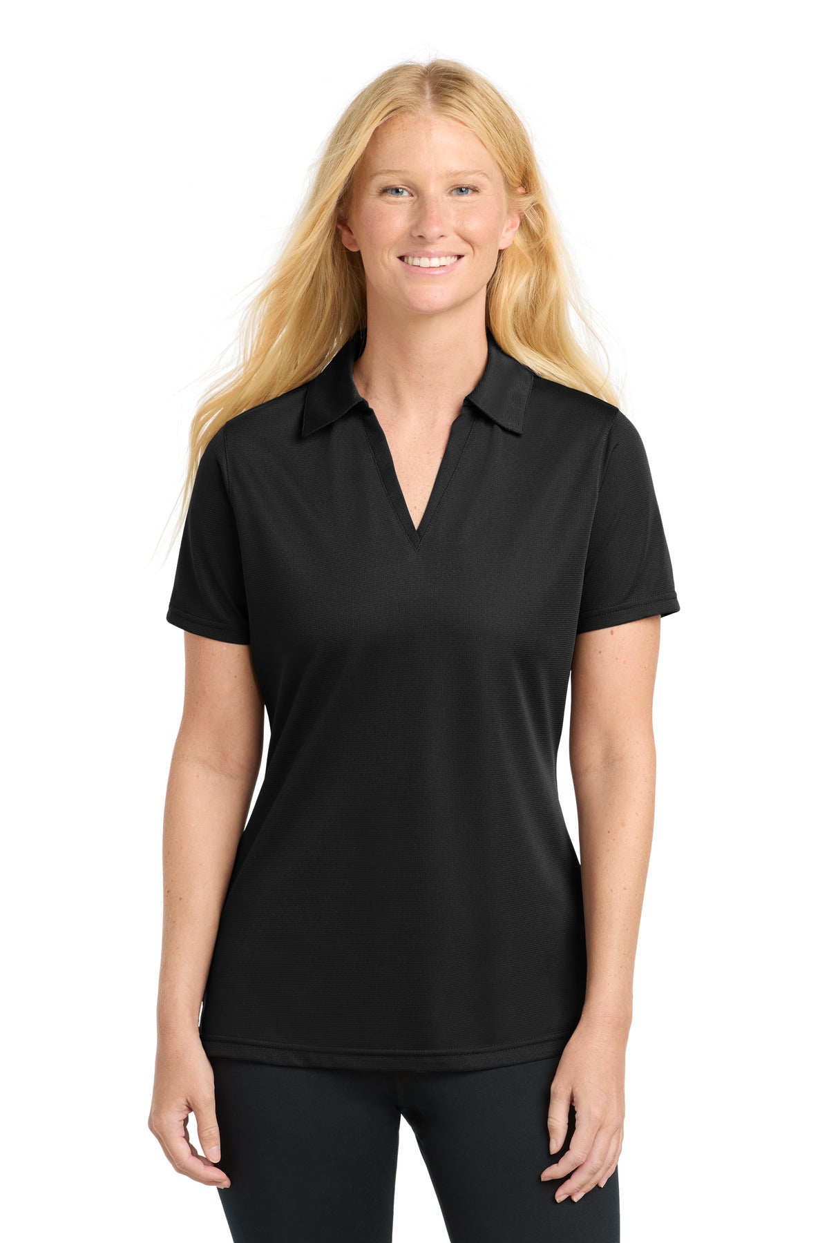 Sport-Tek Women's PosiCharge Active Textured Polo - Black