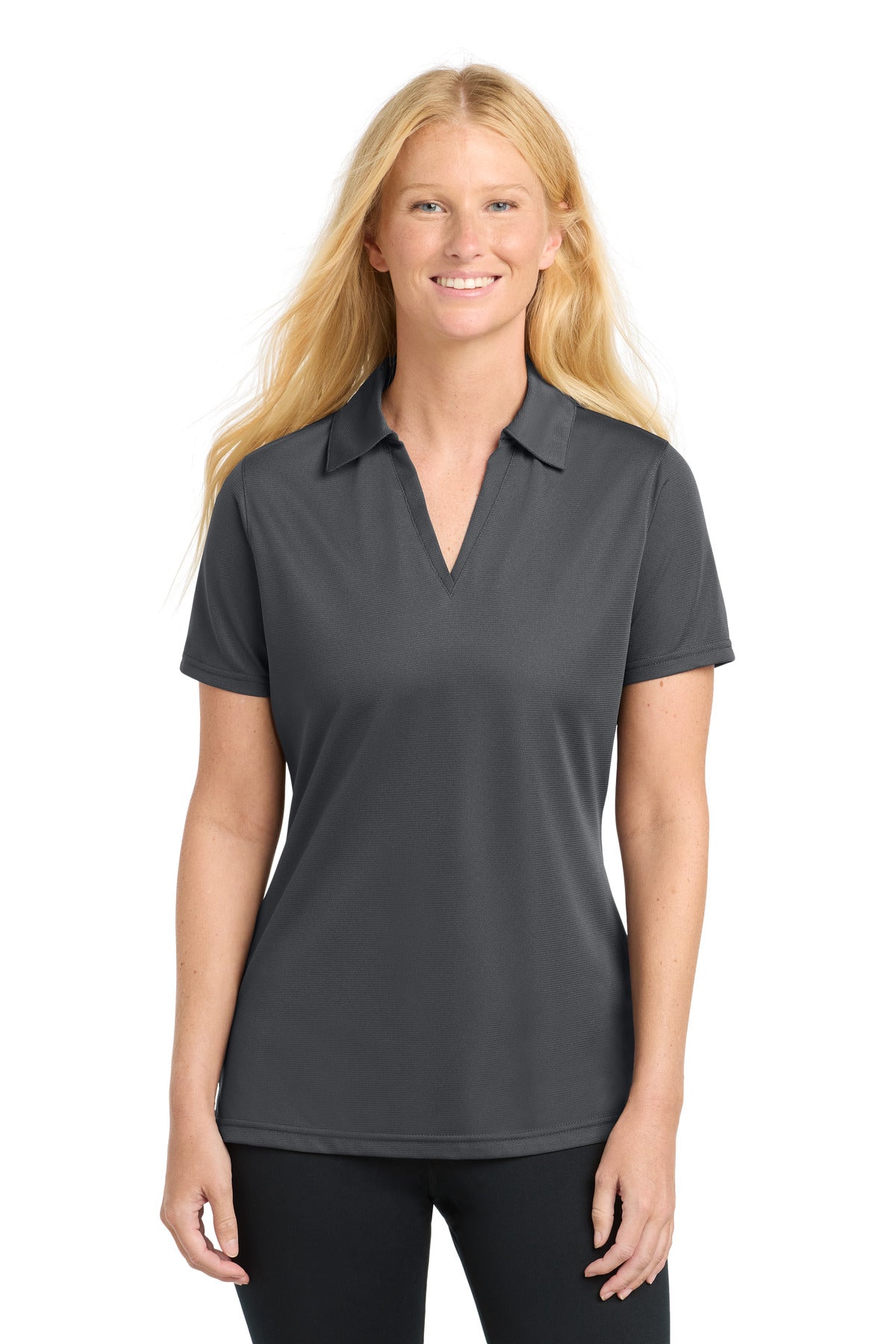 Sport-Tek Women's PosiCharge Active Textured Polo - Iron Grey