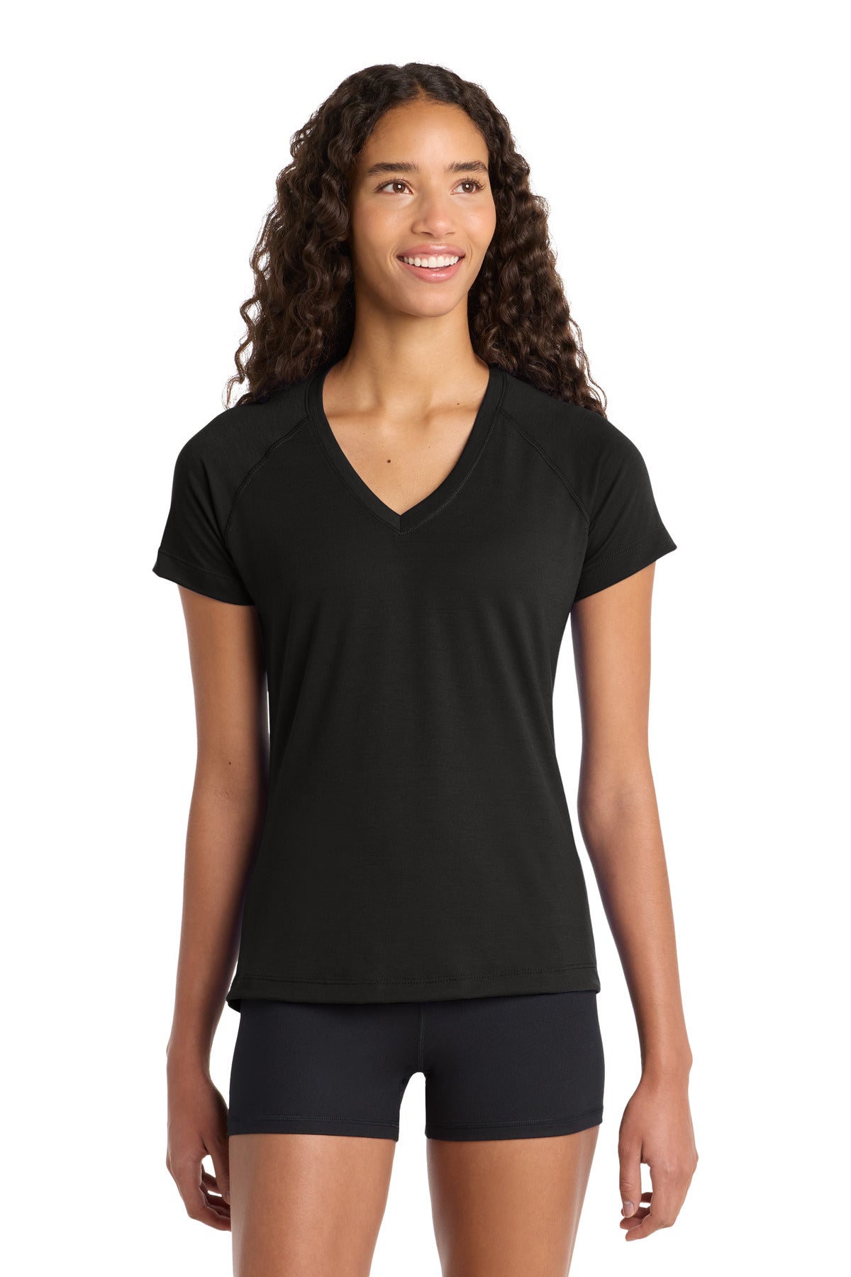 Sport-Tek Women's Ultimate Performance V-Neck - Black