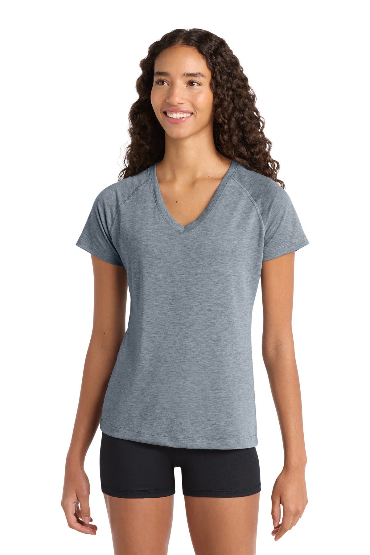 Sport-Tek Women's Ultimate Performance V-Neck - Heather Grey