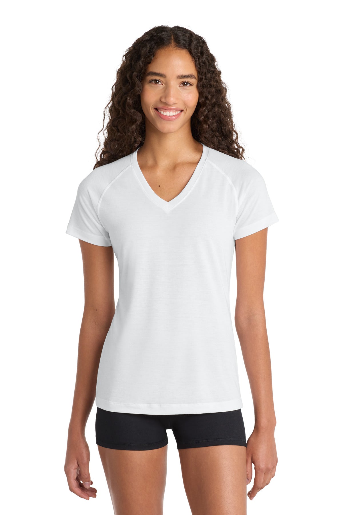 Sport-Tek Women's Ultimate Performance V-Neck - White