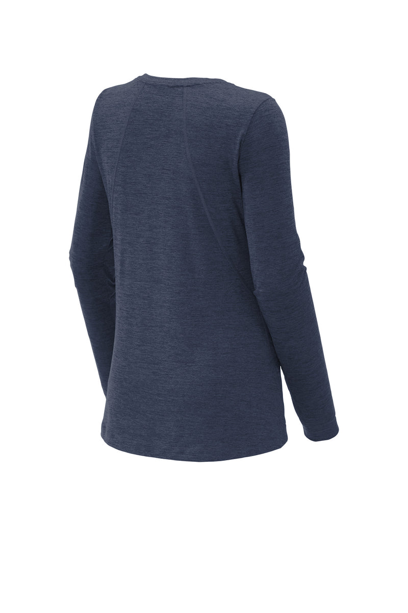Sport-Tek  Women's Exchange 1.5 Long Sleeve Crew - Dark Denim Heather