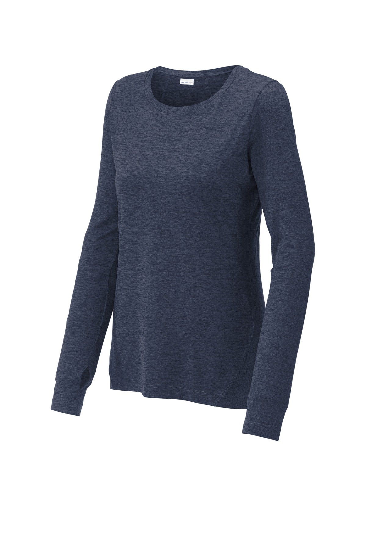 Sport-Tek  Women's Exchange 1.5 Long Sleeve Crew - Dark Denim Heather