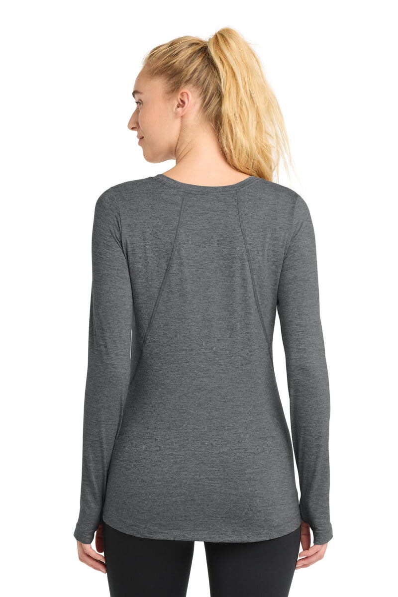 Sport-Tek  Women's Exchange 1.5 Long Sleeve Crew - Graphite Heather