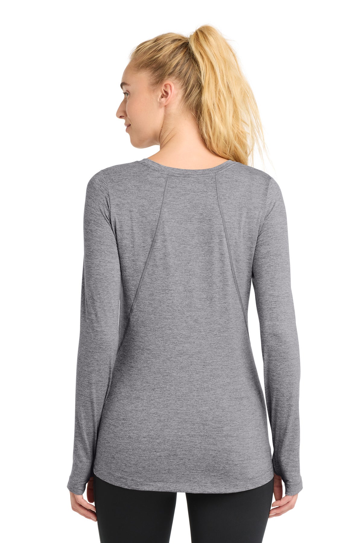 Sport-Tek  Women's Exchange 1.5 Long Sleeve Crew - Grey Heather