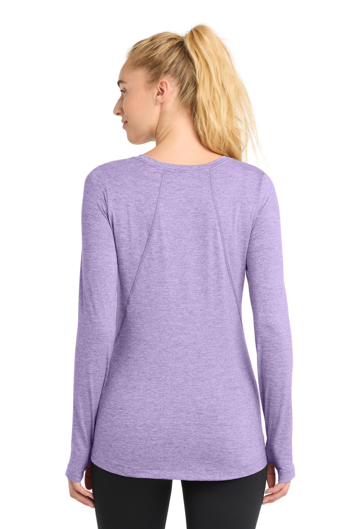 Sport-Tek  Women's Exchange 1.5 Long Sleeve Crew - Hyacinth Heather